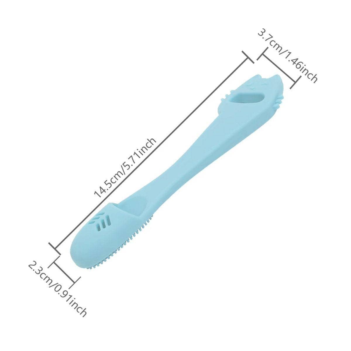 Pet Finger Toothbrush for Dogs and Cats - Blue, Cat Face Design - view 4