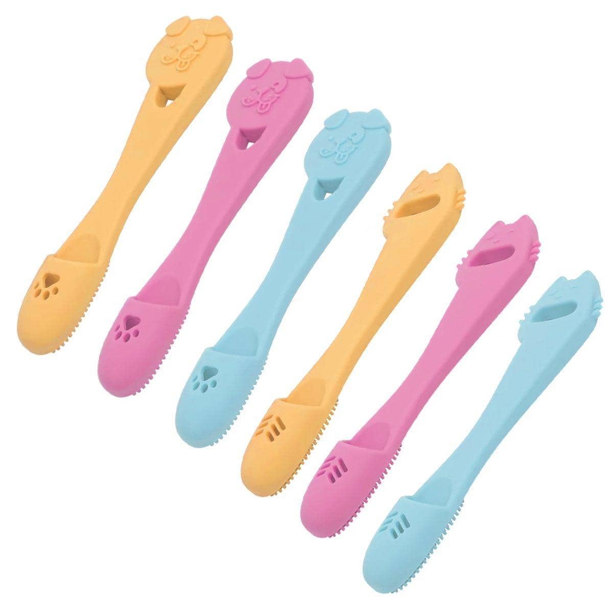 Pet Finger Toothbrush for Dogs and Cats - Blue, Dog Face Design - view 3
