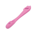 Pet Finger Toothbrush for Dogs and Cats - Pink, Cat Face Design