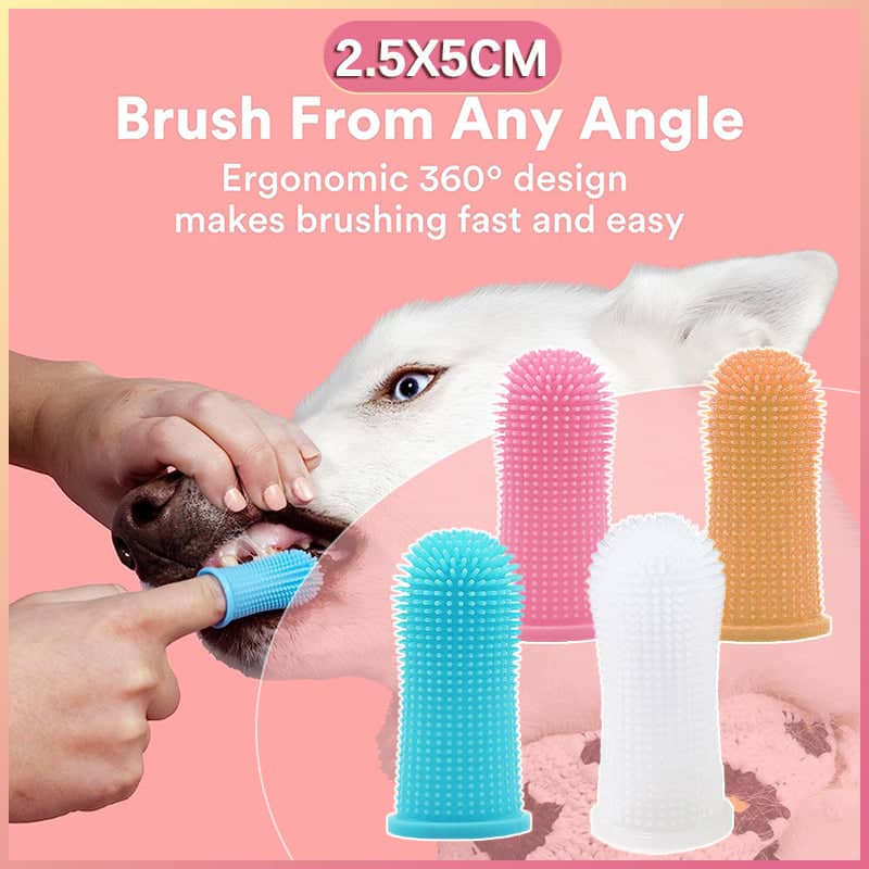Pet Finger Toothbrush Silicone for Dogs and Cats - Blue - view 2