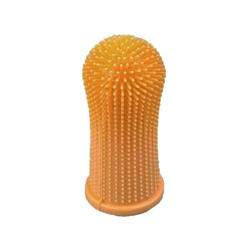 Pet Finger Toothbrush Silicone for Dogs and Cats - Yellow