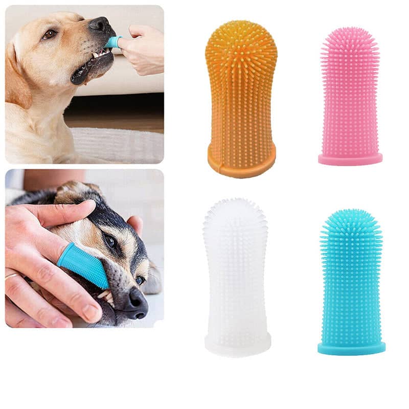 Pet Finger Toothbrush Silicone for Dogs and Cats - Yellow - view 5