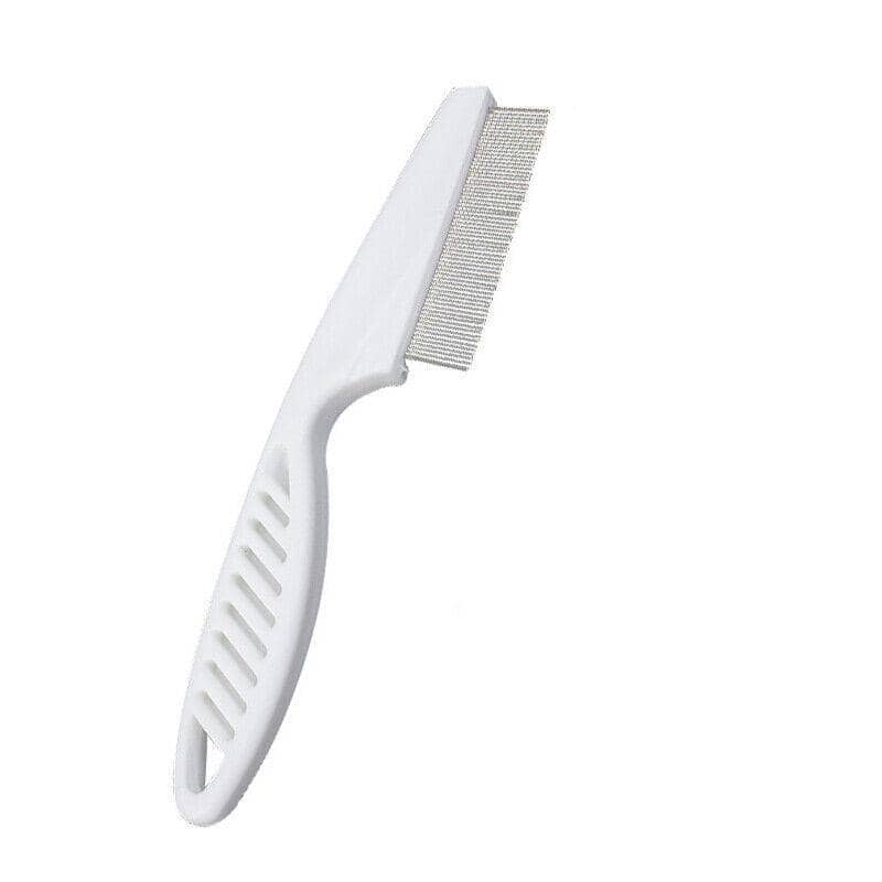 Pet Flea Comb with Handle, Large (18 x 3.3 cm), Single - White