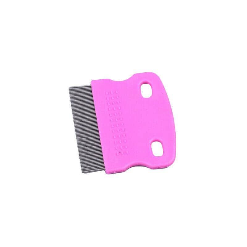 Pet Flea Comb, Stainless Steel Teeth, for Cats and Dogs - Pink