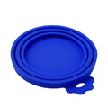 Pet Food Can Lids in Dark Blue Silicone, 9 x 9 x 1 cm - Pack of 2