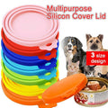 Pet Food Can Lids in Dark Blue Silicone, 9 x 9 x 1 cm - Pack of 2 - view 2