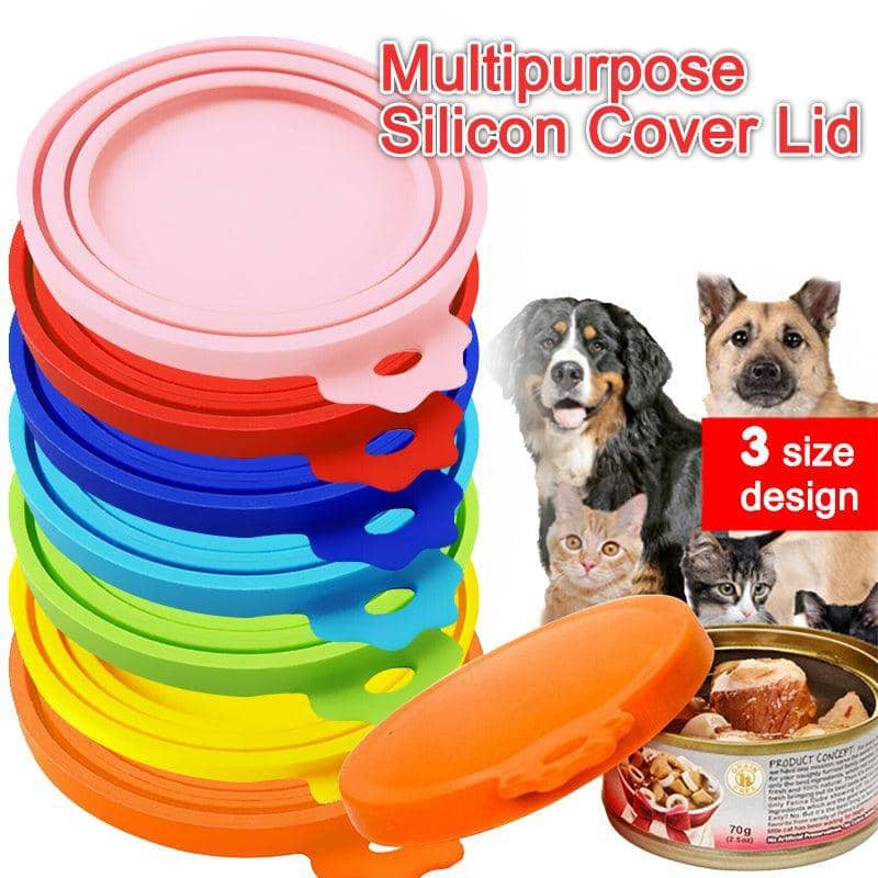 Pet Food Can Lids in Dark Blue Silicone, 9 x 9 x 1 cm - Pack of 2 - view 2