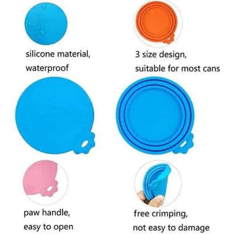 Pet Food Can Lids in Dark Blue Silicone, 9 x 9 x 1 cm - Pack of 2 - view 3