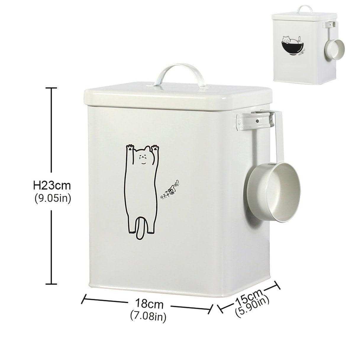 Pet Food Storage Container 6L Sealed Metal Tin - Rice Bowl Cat - view 4