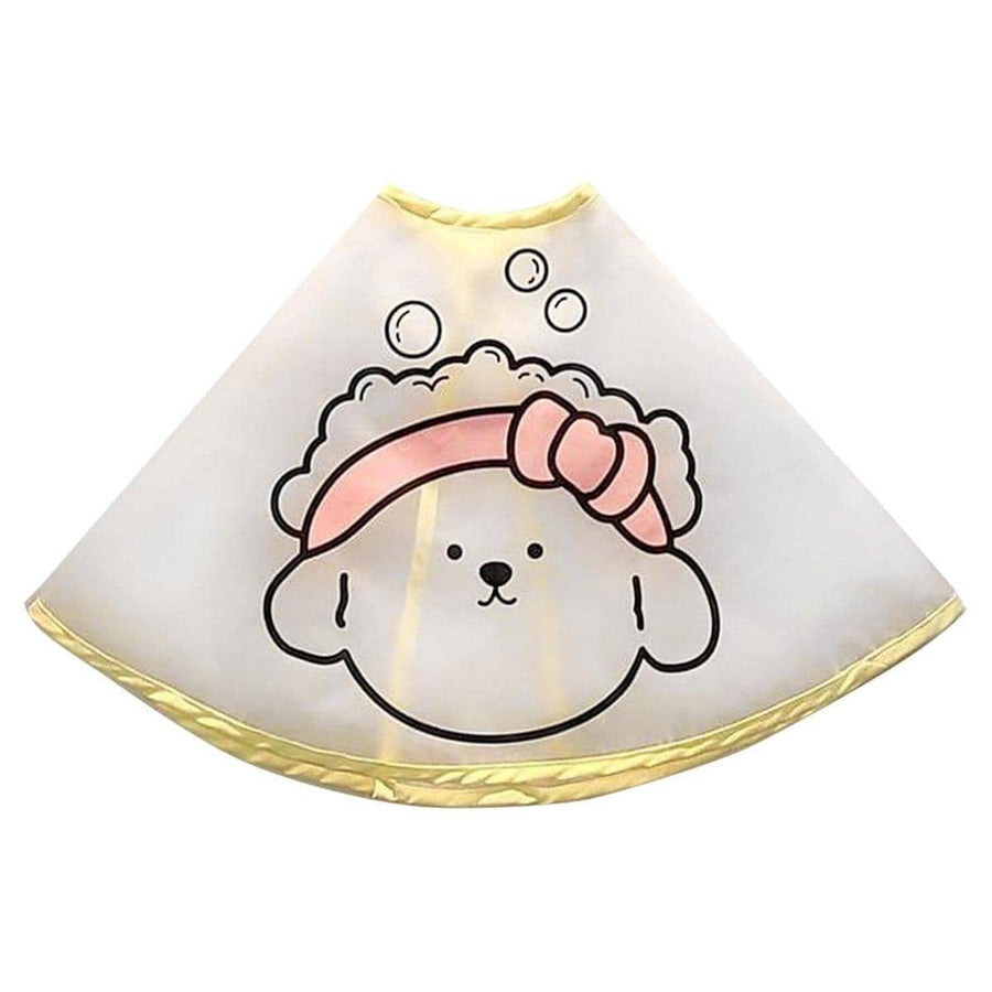Pet Grooming Cape for Dogs and Cats, Cartoon Dog Print - Medium, Neck 26-32 cm