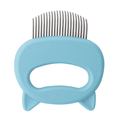 Pet Grooming Comb with Ergonomic Handle for Cats and Dogs - Blue