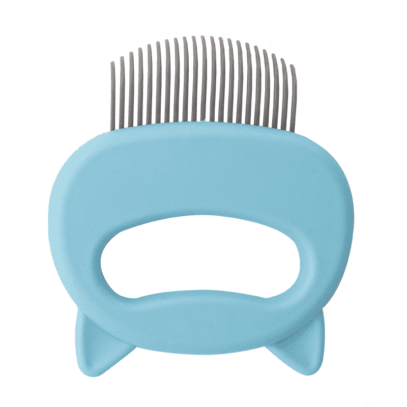 Pet Grooming Comb with Ergonomic Handle for Cats and Dogs - Blue