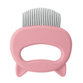 Pet Grooming Comb with Ergonomic Handle for Cats and Dogs - Pink