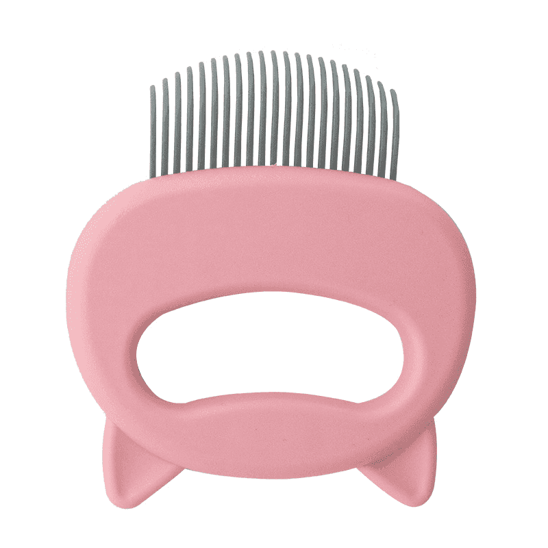 Pet Grooming Comb with Ergonomic Handle for Cats and Dogs - Pink