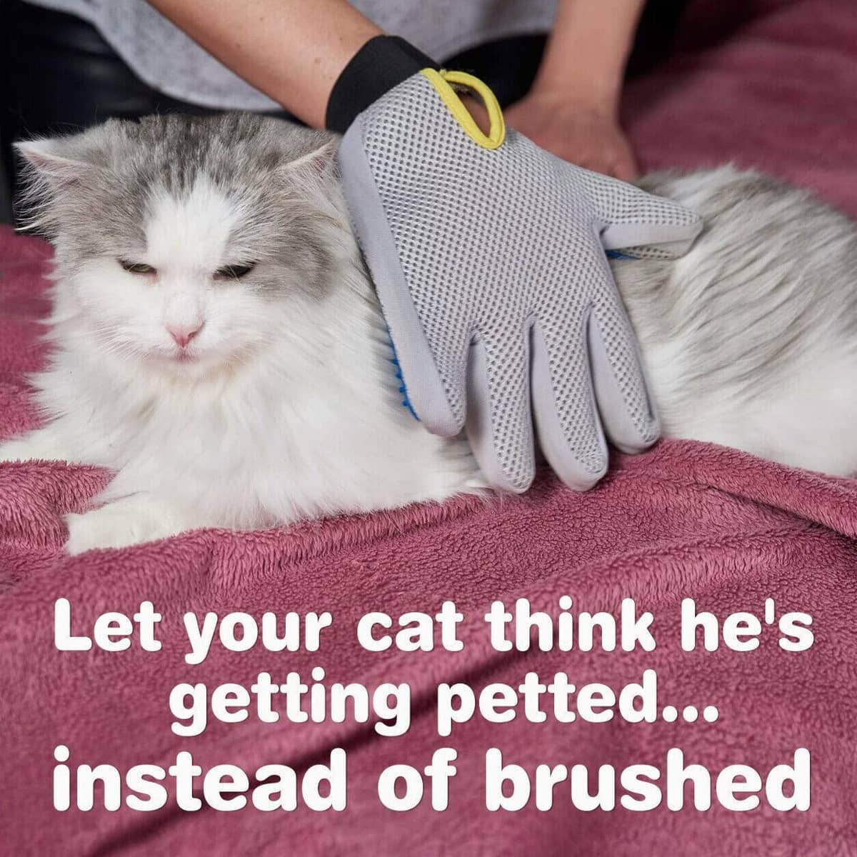 Pet Grooming Massage Glove for Dogs and Cats - Pink Right Hand - view 5
