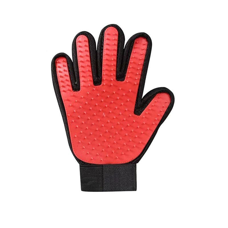 Pet Grooming Massage Glove for Dogs and Cats - Red Right Hand