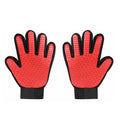 Pet Grooming Massage Gloves for Dogs and Cats - Red, Left and Right Pair