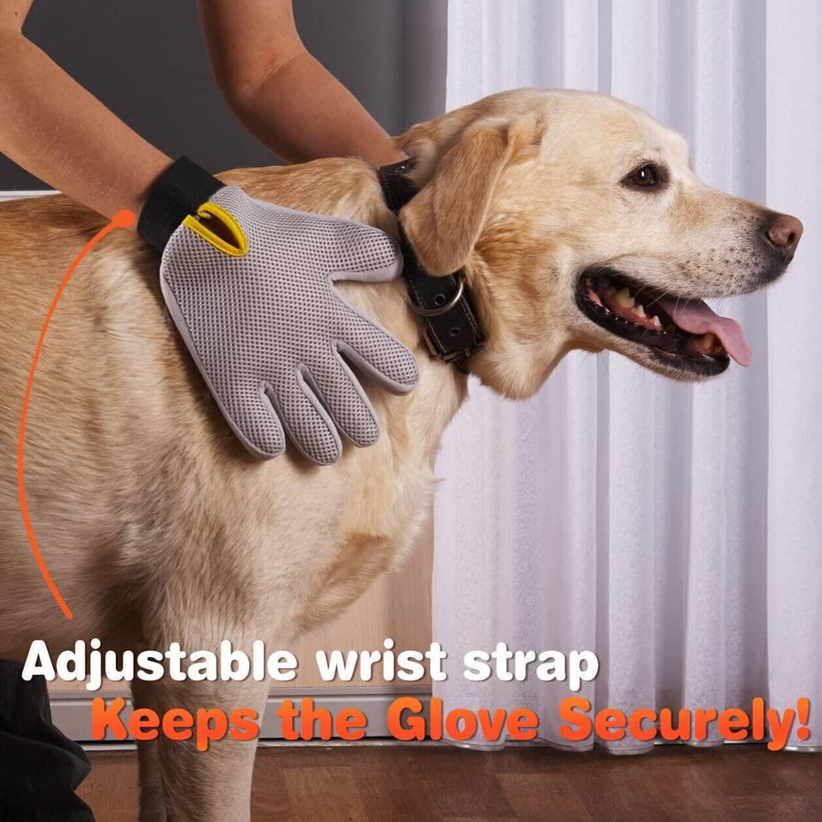 Pet Grooming Massage Gloves for Dogs and Cats - Red, Left and Right Pair - view 4