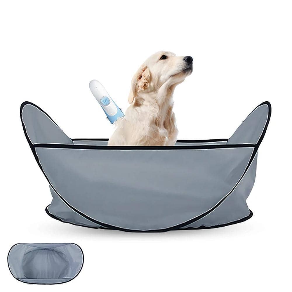 Pet Grooming Shearing Bib for Dogs and Cats - Light Grey - view 4