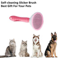 Pet Grooming Slicker Brush for Dogs and Cats - Pink - view 5