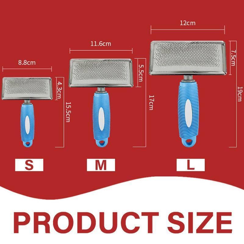 Pet Grooming Slicker Brush for Dogs and Cats, Size L (19 x 12 cm) - Blue - view 4