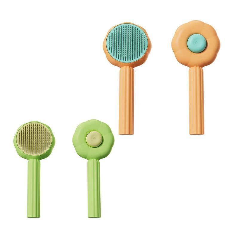 Pet Hair Cleaner Brush with Press-Clean Button for Cats and Dogs - Green - view 3