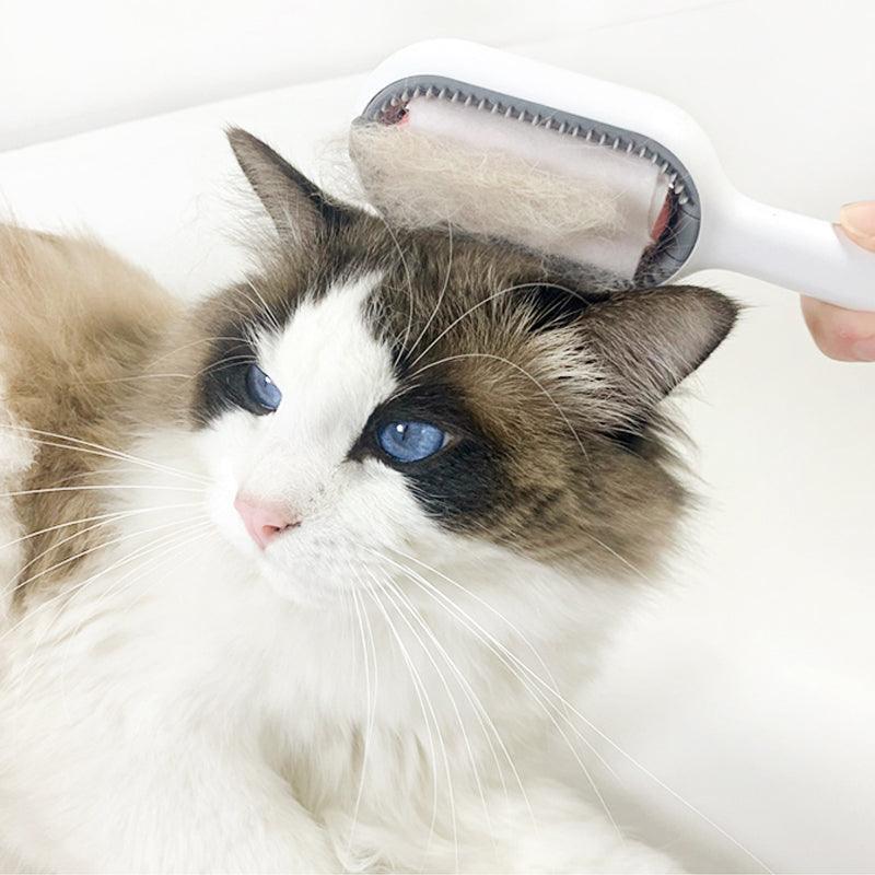 Pet Hair Remover Comb Brush with 10 Wet Wipes - Pink, Set for Long Hair - view 3