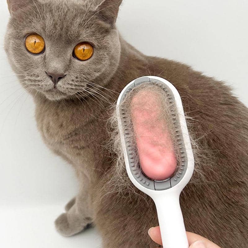 Pet Hair Remover Comb Brush with 10 Wet Wipes - Pink, Set for Short Hair - view 5
