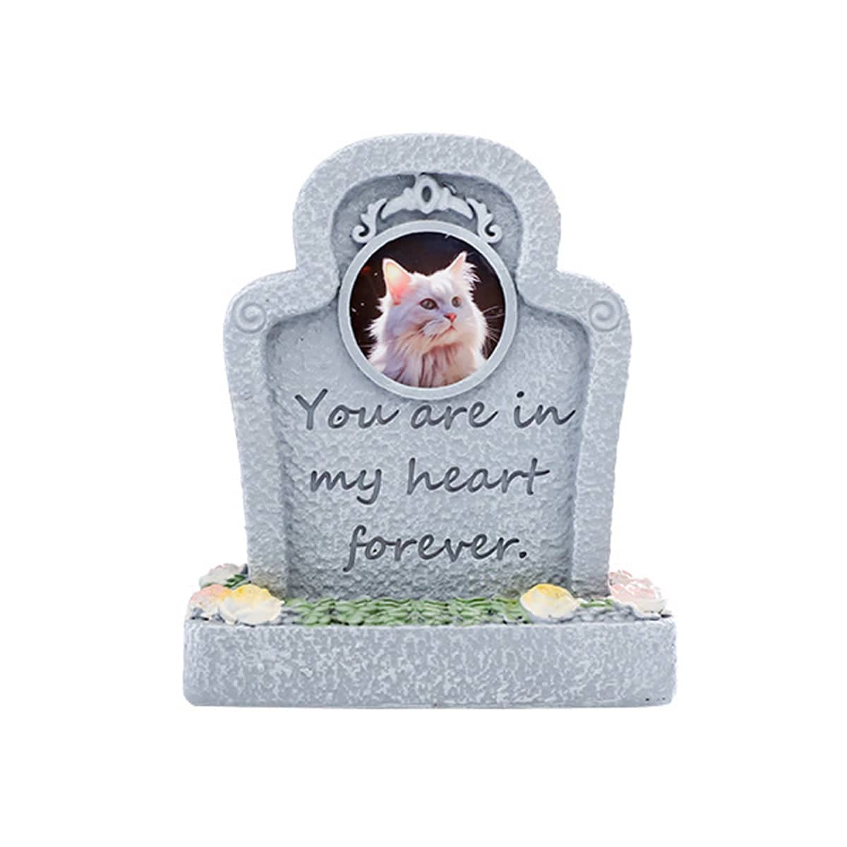 Pet Memorial Resin Tombstone with Photo Frame - In My Heart Forever