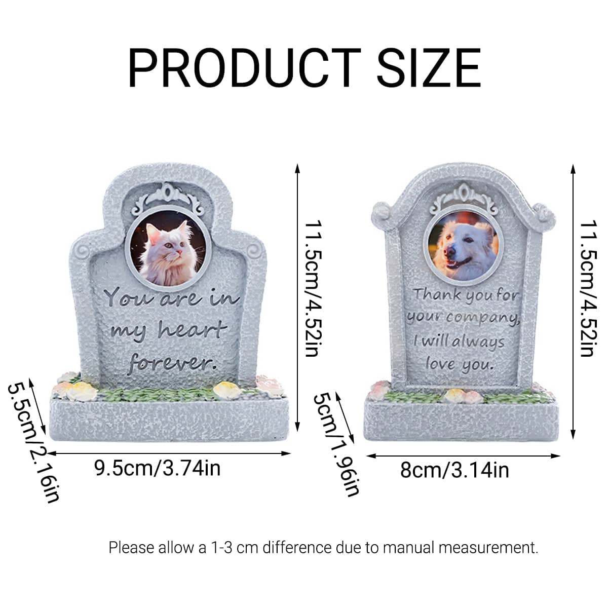 Pet Memorial Resin Tombstone with Photo Frame - In My Heart Forever - view 4