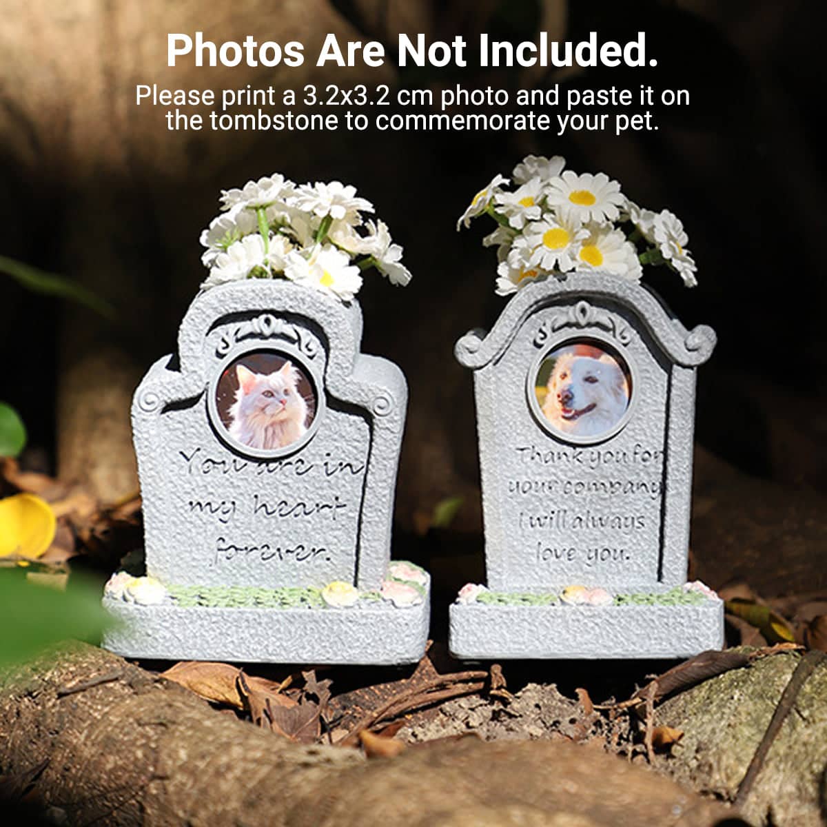 Pet Memorial Resin Tombstone with Photo Frame - In My Heart Forever - view 5