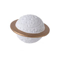 Pet Memorial Urn Planet Shape Sealed Keepsake Box for Cat and Dog Ashes - White with Gold Ring - view 2