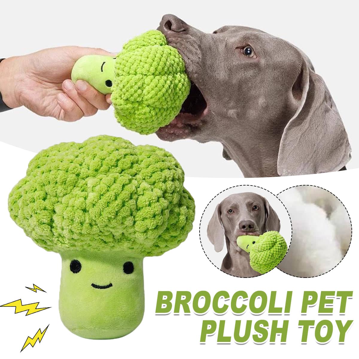 Pet Plush Squeaky Chew Toy - Broccoli