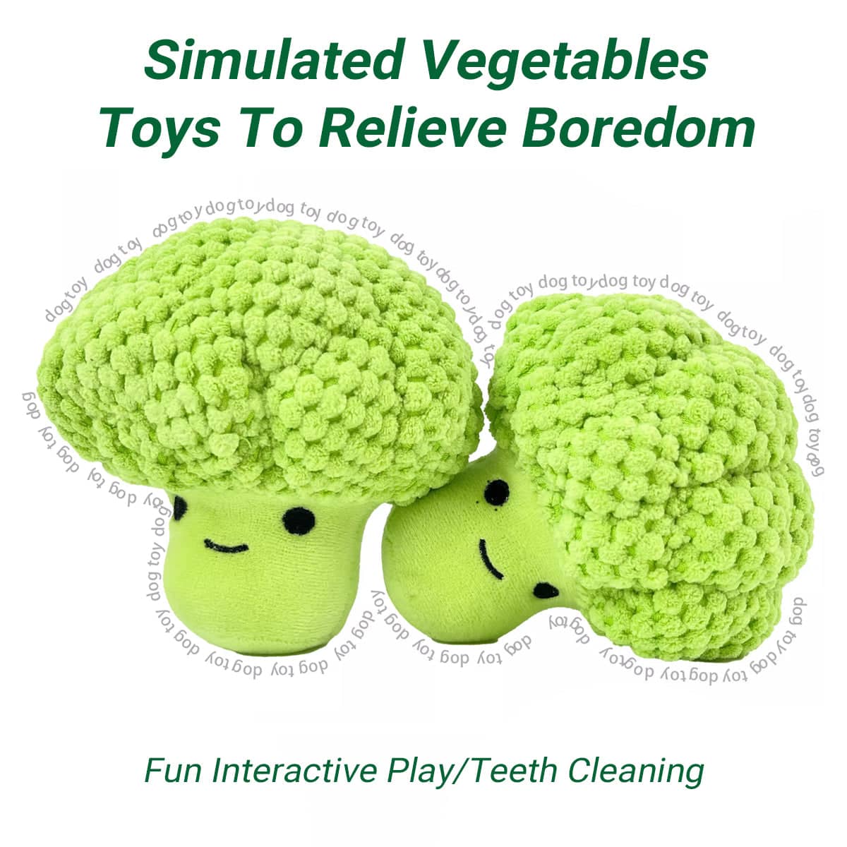 Pet Plush Squeaky Chew Toy - Broccoli - view 4