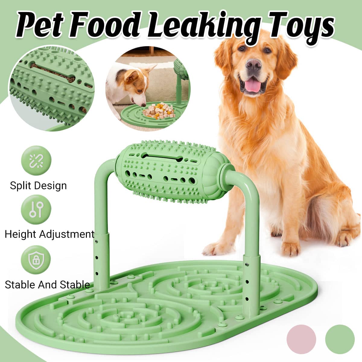 Pet Puzzle Feeder Toy for Dogs and Cats - Pink - view 2