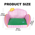 Pet Sofa Bed Removable and Washable for Small Pets, Pink and Green - view 3