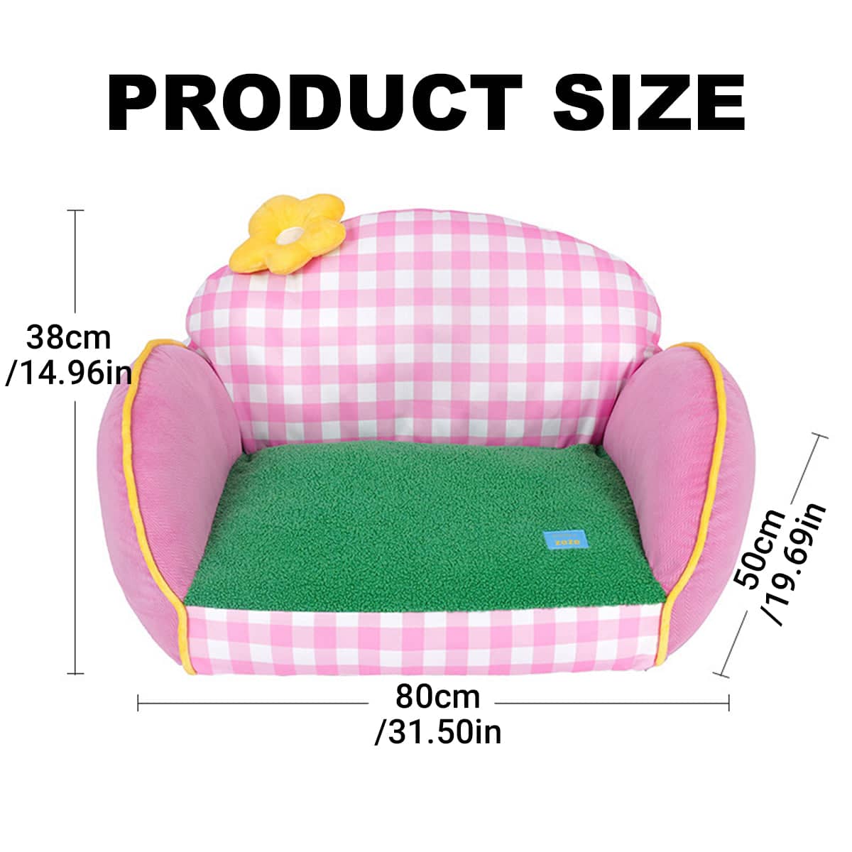 Pet Sofa Bed Removable and Washable for Small Pets, Pink and Green - view 3