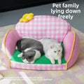 Pet Sofa Bed Removable and Washable for Small Pets, Pink and Green - view 5