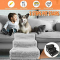 Pet Stairs with Plush Cover, 3 Steps, 45 x 35 x 30 cm