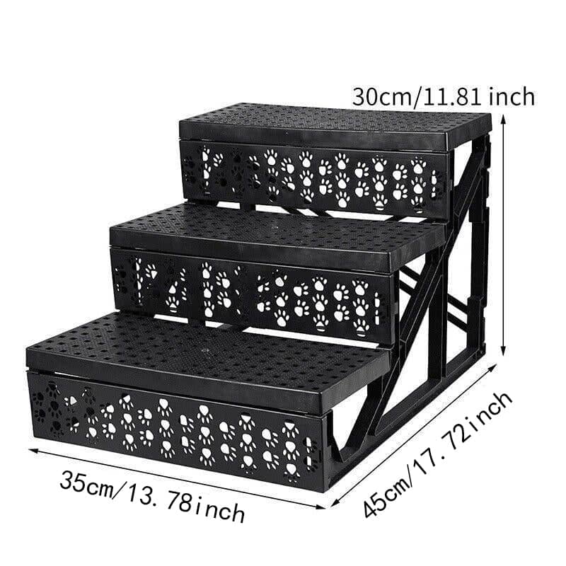 Pet Stairs with Plush Cover, 3 Steps, 45 x 35 x 30 cm - view 3