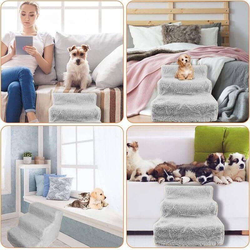Pet Stairs with Plush Cover, 3 Steps, 45 x 35 x 30 cm - view 5