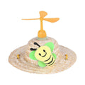 Pet Straw Hat for Cats and Dogs - Bee, Medium (Outer Diameter 16 cm)