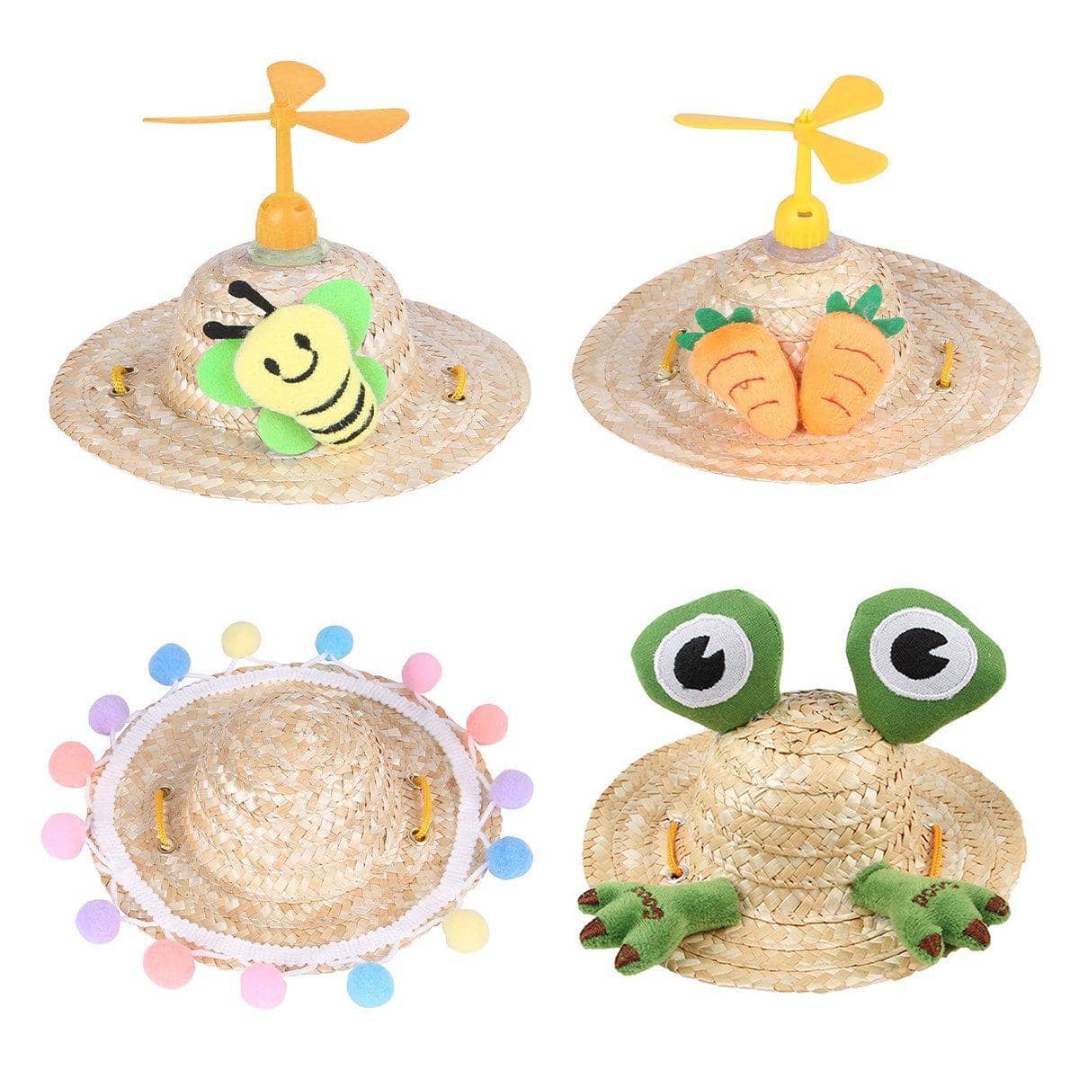 Pet Straw Hat for Cats and Dogs - Carrot, Large (Outer Diameter 20 cm) - view 3