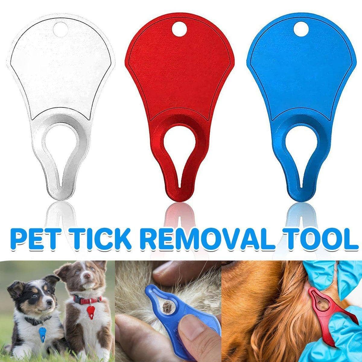 Pet Tick Removal Tool for Dogs and Cats - Blue - view 2