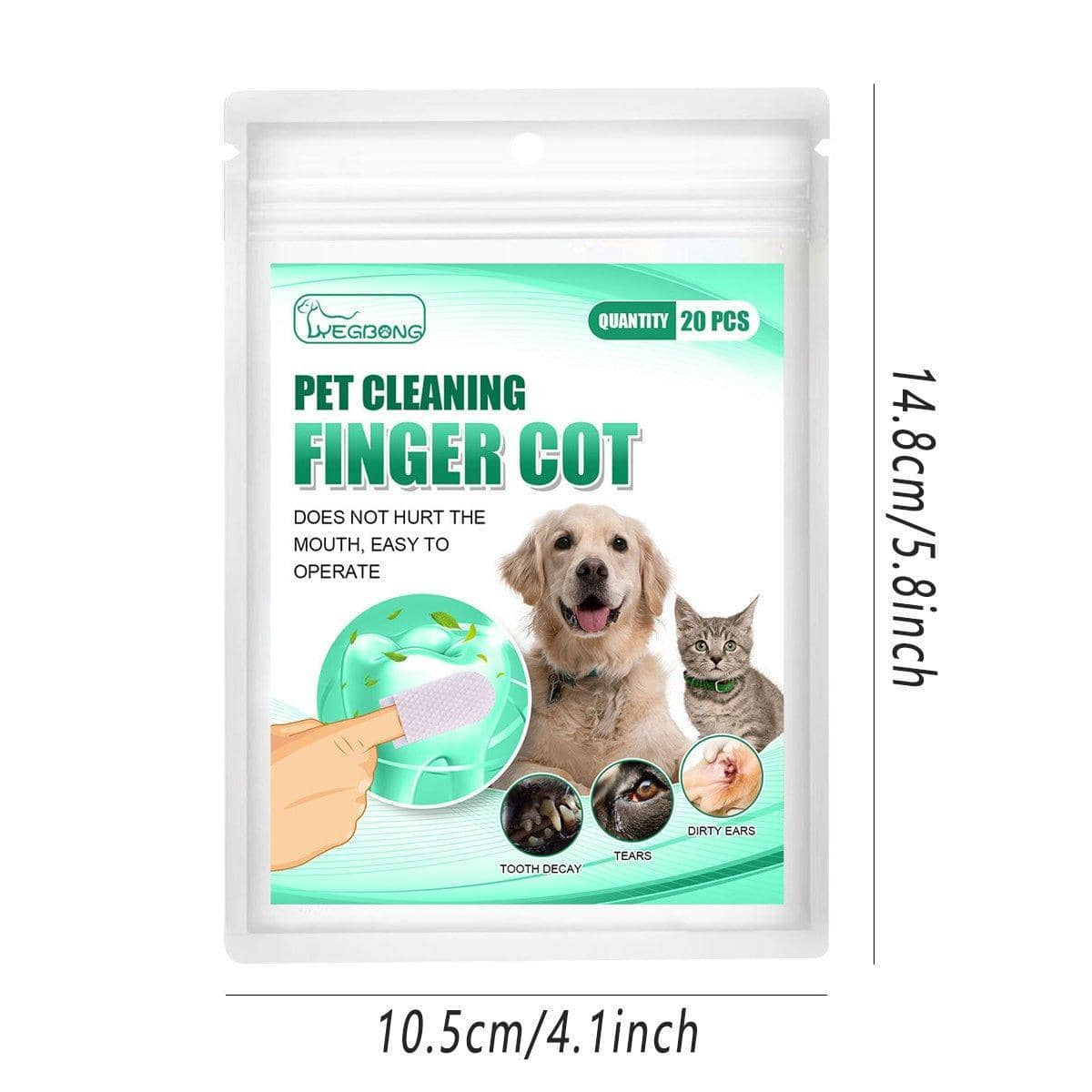 Pet Tooth Cleaning Finger Cots for Cats and Dogs - Pack of 20 - view 3