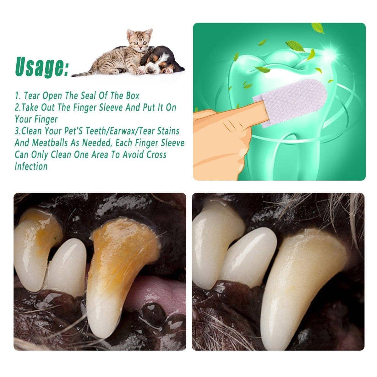 Pet Tooth Cleaning Finger Cots for Cats and Dogs - Pack of 20 - view 4