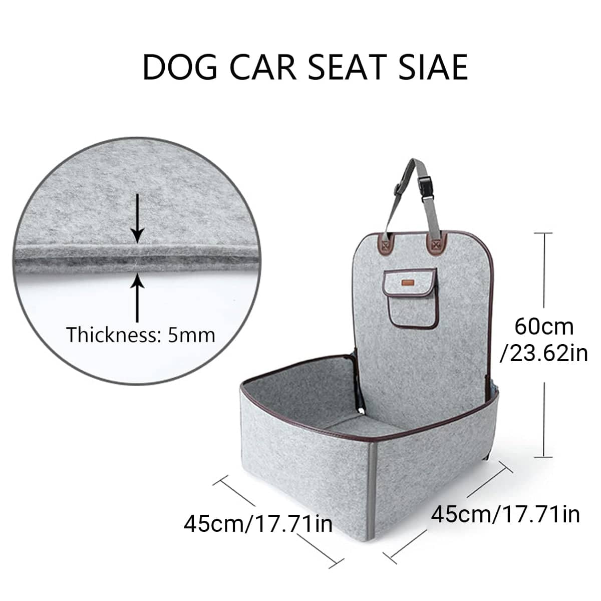Pet Travel Mat for Dogs and Cats - Waterproof Nonslip Felt Car Co-Pilot Seat Protector - view 3