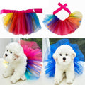 Pet Tutu Skirt for Dogs and Cats - Rainbow, Medium (Skirt Width 25 cm) - view 4