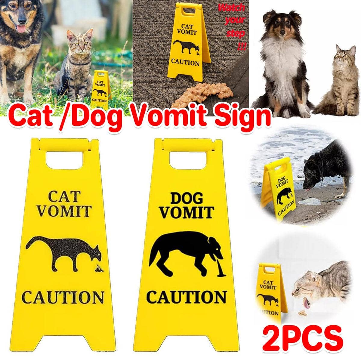 Pet Vomit Warning Signs in Resin, Pack of 2 - Dog - view 2