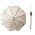 Petal Shape Long Handled Umbrella for Sun and Rain - Beige